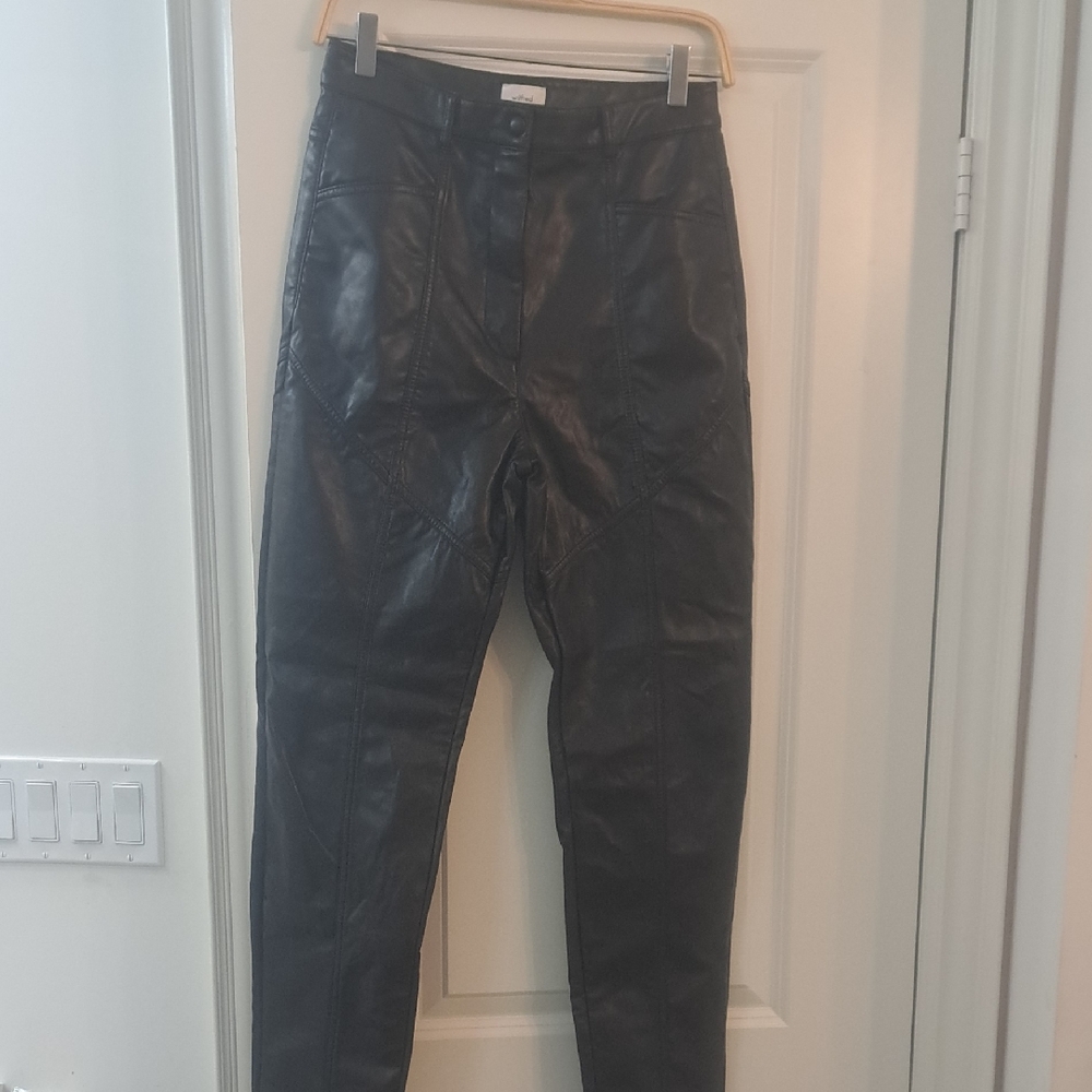 Wilfred Black Leather Pants